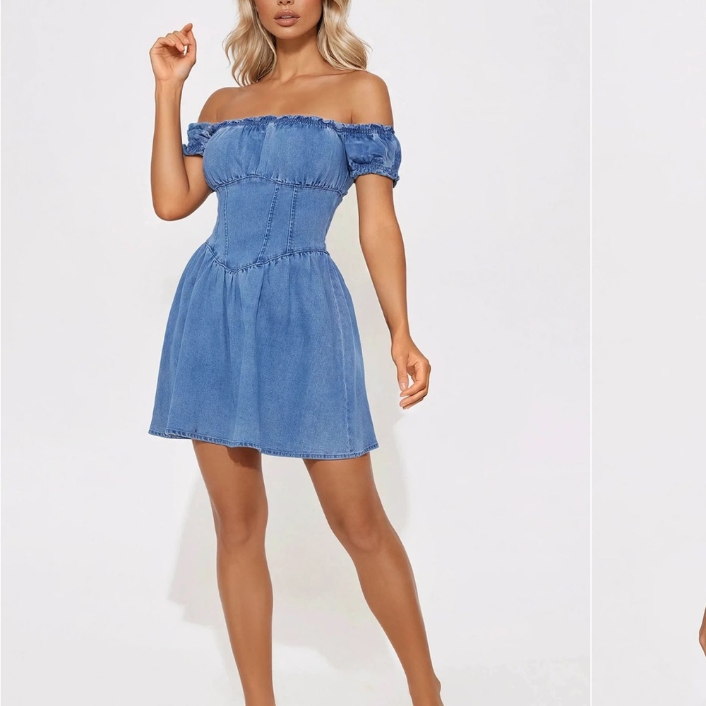 Denim Ruffle Dress